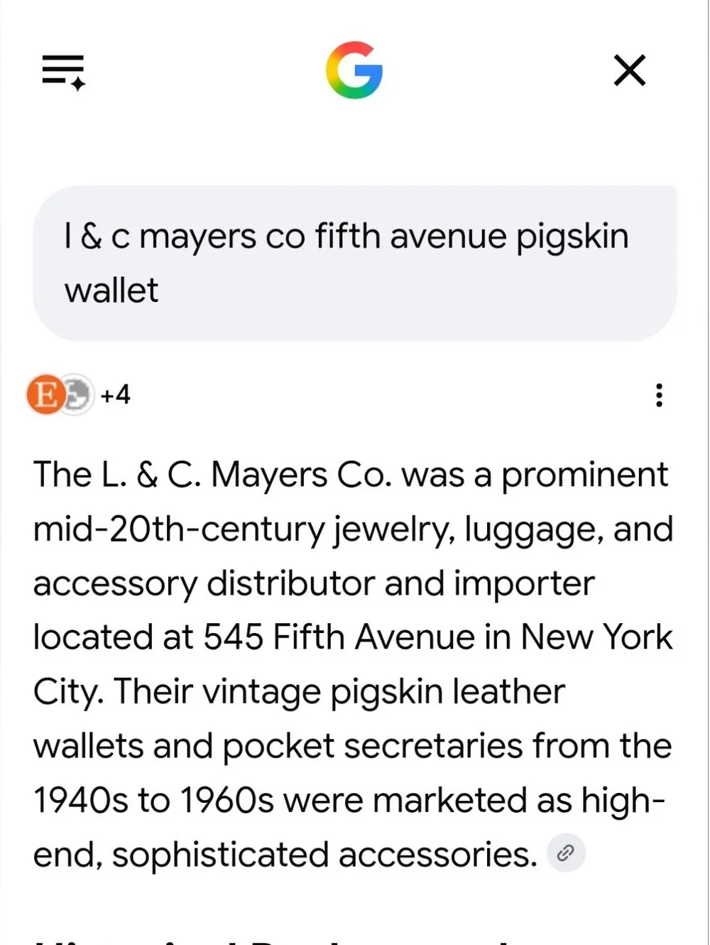 Vintage Rare L & C Mayers Co Genuine Pigskin Pocket Wallet